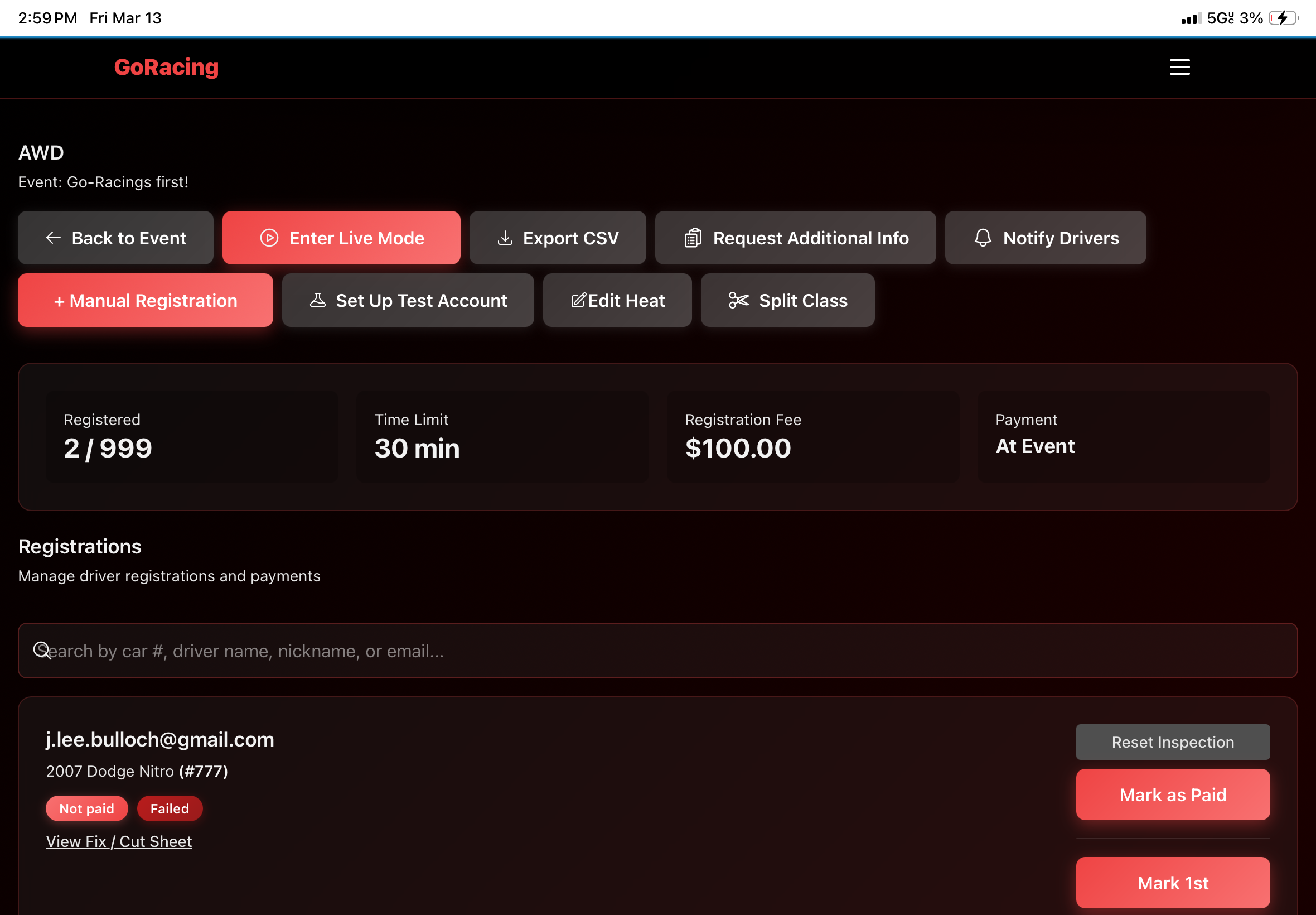 Driver management with inspections and payments