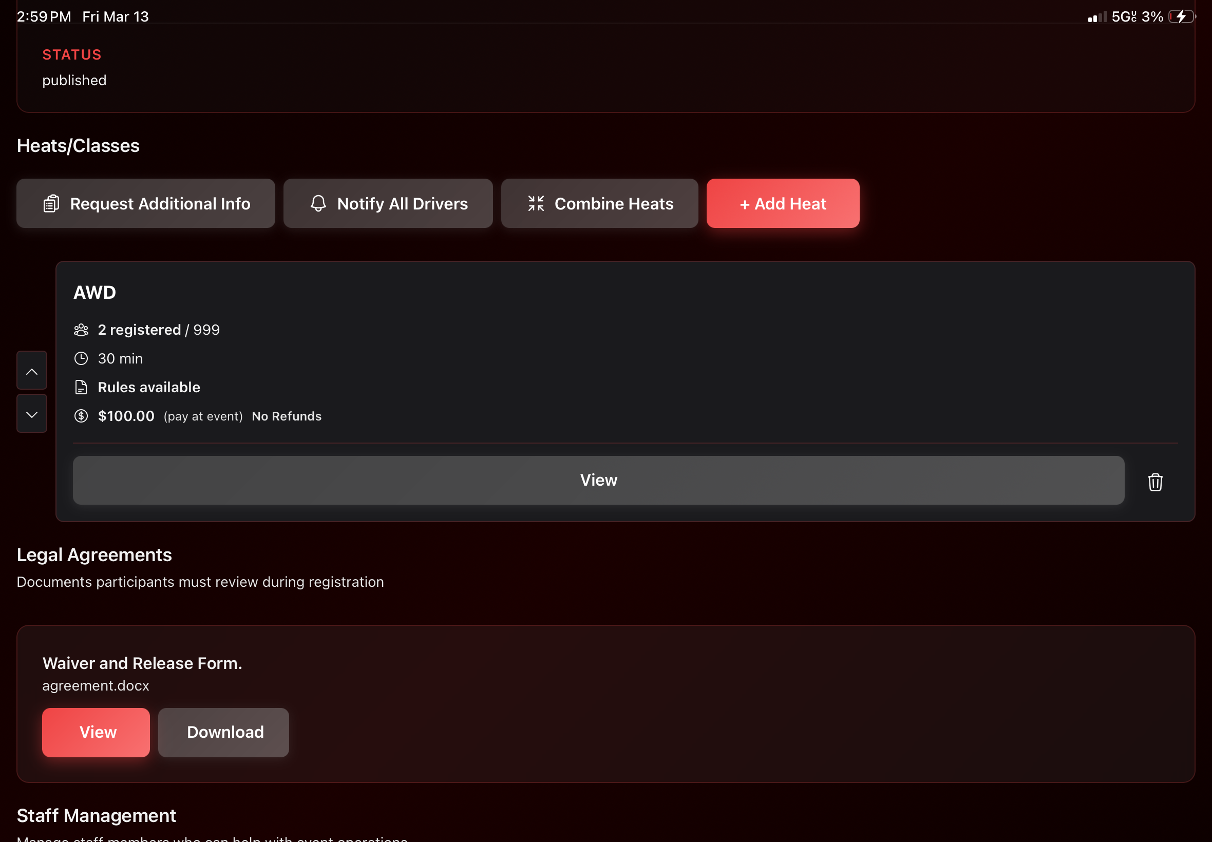Heat management dashboard